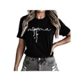 thumbnail image 1 of Mama Summer Ribbon Graphic Tees For Women’s Short Sleeve Mom T-Shirts,Funny Mom Shirt Short Sleeve Graphic Mom T-Shirts, 1 of 8