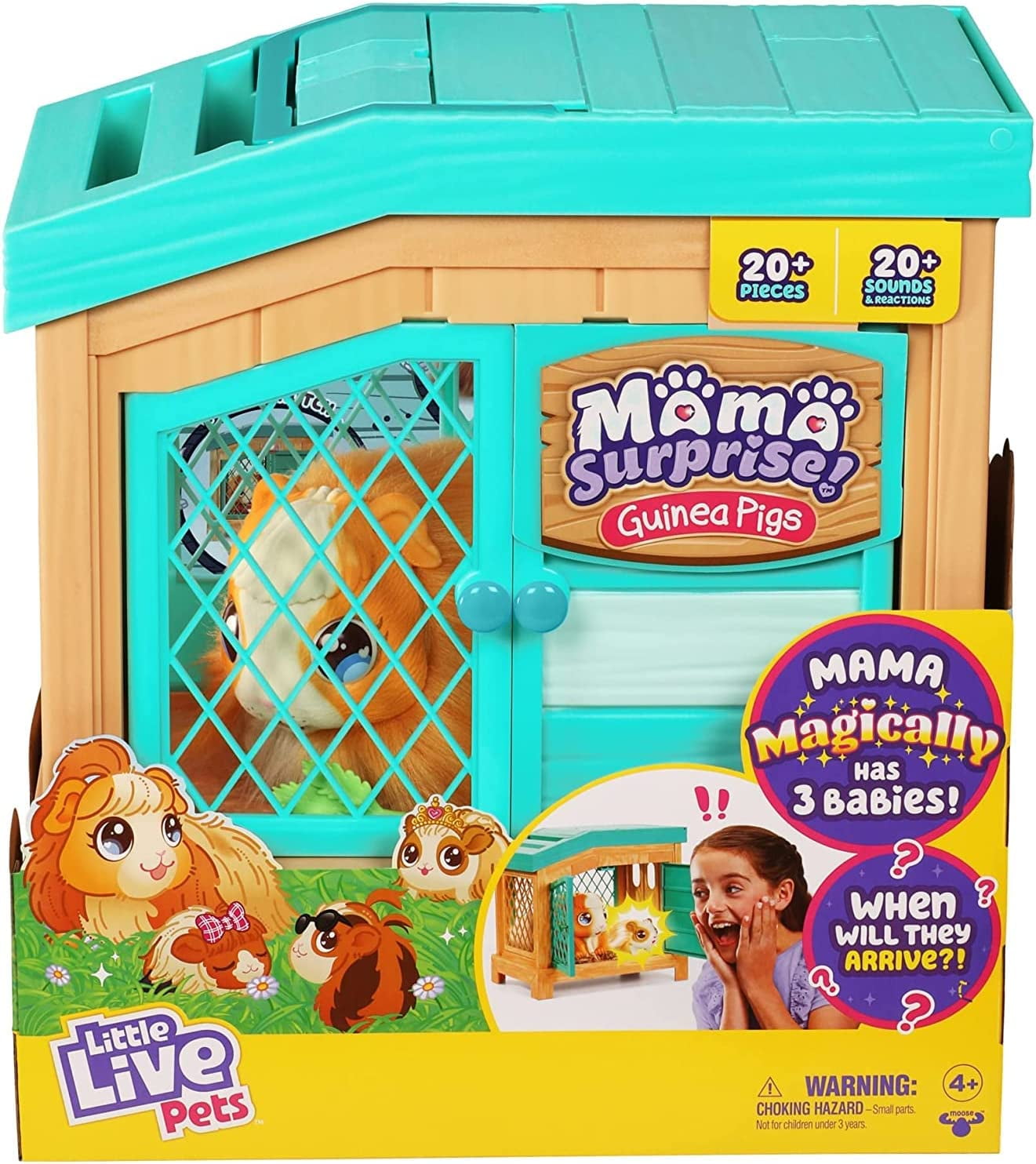 Mama Surprise | Soft, Interactive Mama Guinea Pig and her Hutch, and her 3 Surprise Babies, 20+ Sounds \u0026 Reactions, Toys for Kids Ages 4+