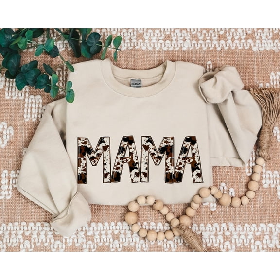 Mama Sweatshirt, Buffalo Plaid Mama Sweater, Cow Pattern Mama Hoodie, Western Mama Sweatshirt, Mom To Be Sweatshirt, Mom Gift Crewneck, Full size S-5XL