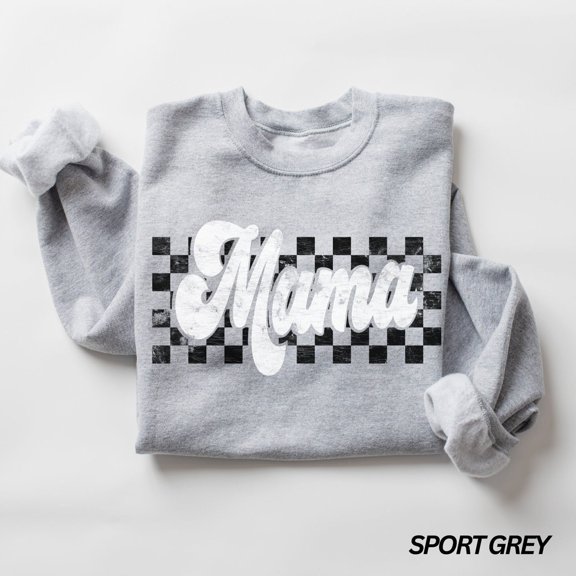 Mama Sweatshirt, Checkered Mama Sweatshirt, Retro Mama Shirt, Mother’s Day, Mom Life Shirt, Motherhood Shirt, Mom Sweatshirt, Mom Tshirt All Size S-5XL