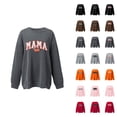 thumbnail image 1 of Mama Sweatshirt Crewneck Sweatshirt for Women Casual Oversized Pullover Loose Hoodies Long Sleeve Fall Pullover Tops Sweater, 1 of 4