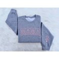 thumbnail image 1 of Mama Sweatshirt | MAMA Sweater | Pink Crewneck Women | Customized Sweatshirt | Puff Vinyl Sweatshirt | Gift for Mom, 1 of 5
