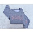 thumbnail image 1 of Mama Sweatshirt | MAMA Sweater | Pink Crewneck Women | Customized Sweatshirt | Puff Vinyl Sweatshirt | Gift for Mom, 1 of 5