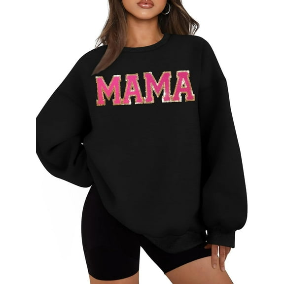 Mama Sweatshirt for Women Shirts Casual Long Sleeve Mom Pullover Tops