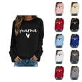 thumbnail image 1 of Mama Sweatshirts for Women Fall Winter Long Sleeve Crewneck Mothers Day Sweatshirt Mom Shirt Pullover Tops, 1 of 5