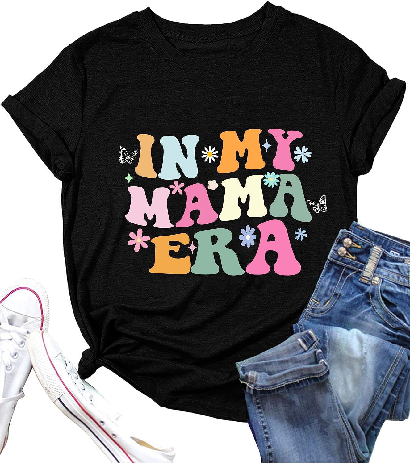 Funny 'Mama' Graphic T-Shirt For Women - Letter Print Casual Short Sleeve Tee