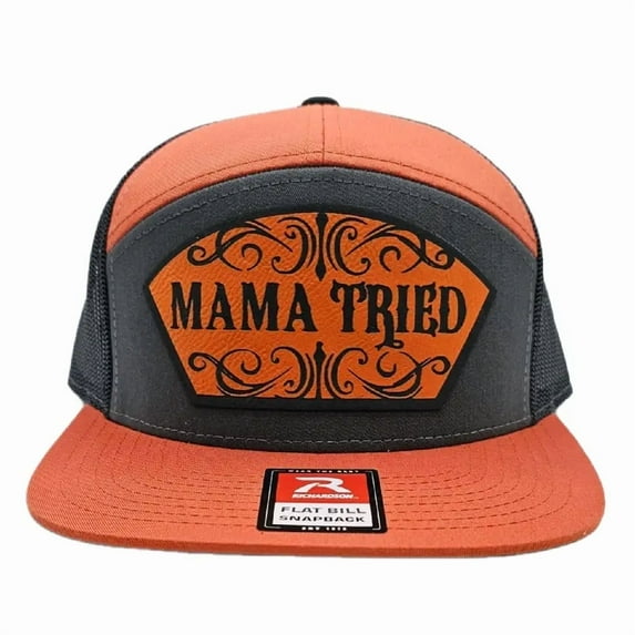 Mama Tried Cap, Adjustable Trucker Hat With Flat Bill Design, Ideal For Daily Fashion, Rodeo Nights, Festivals, Outdoor Fun And Stylish Statement Accessories