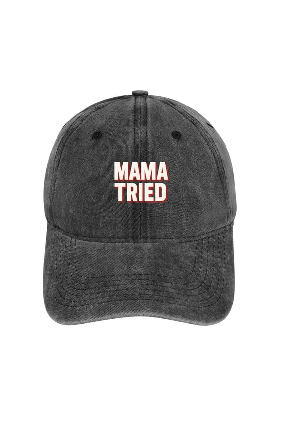 Mama Tried Charcoal Adjustable Baseball Cap for Men Women, Classic Casual Snapback Hat