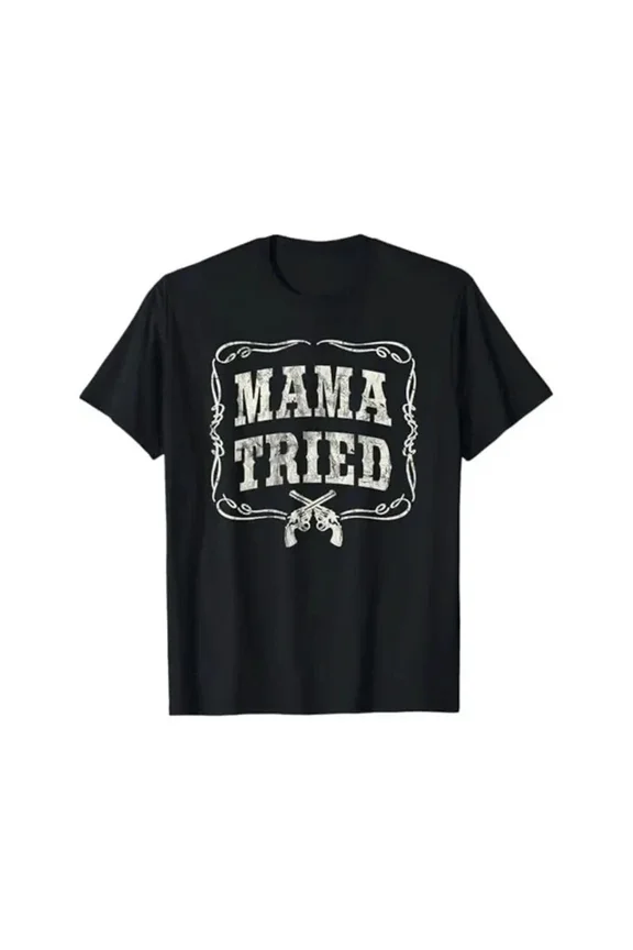 Mama Tried Graphic T-Shirt, Men'S Black Casual Tee With Country Mu Unisex S-5Xl Hot Trending Shirt Birthday Gift