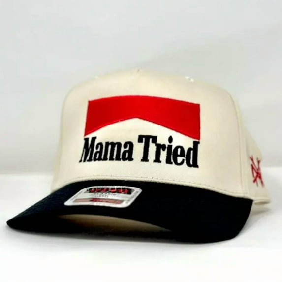 Mama Tried Hat, Vintage Embroidered Snapback Trucker Cap for Men and Women, Adjustable Baseball Hat with Classic Retro Design, Perfect for Country Music Fans, Rodeo Events