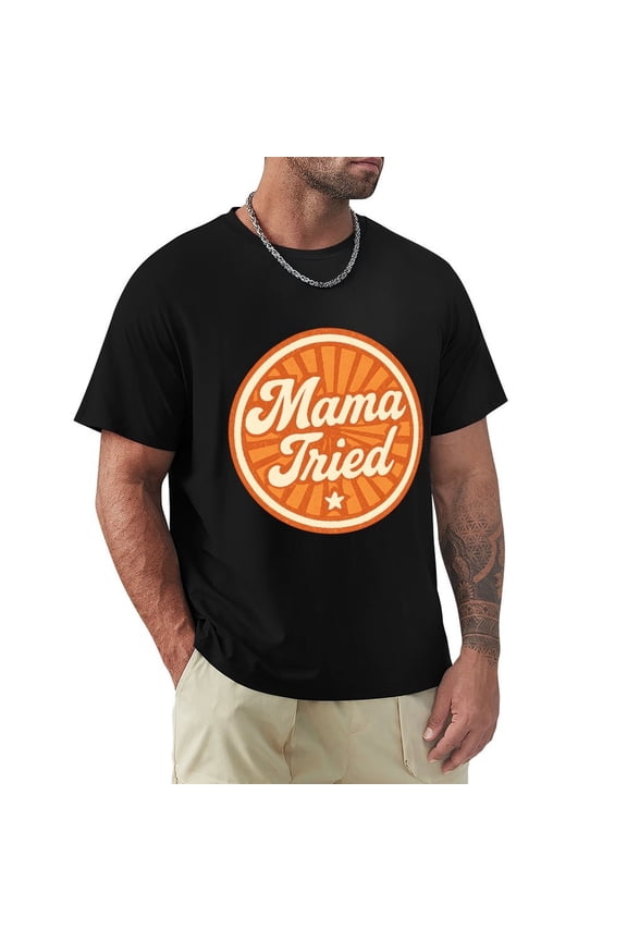 Mama Tried Men's Short Sleeve Graphic Crewneck T-Shirt Large