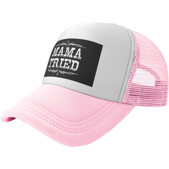 Mama Tried Retro Country Music Trucker Hat - Mesh Baseball Snapback Cap for Men Or Women Outdoors Black
