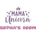 thumbnail image 1 of Mama Unicorn Princess Crown Girly Customized Wall Decal - Custom Vinyl Wall Art - Personalized Name - Baby Girls Boys Kids Bedroom Wall Decal Room Decor Wall Stickers Decoration Size (15x30 inch), 1 of 1