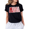 thumbnail image 1 of Mama Valentine's Day Retro Mama Coquette Bows Graphic T-Shirt for Women, Casual Short Sleeve Crew Neck Tee, 1 of 7