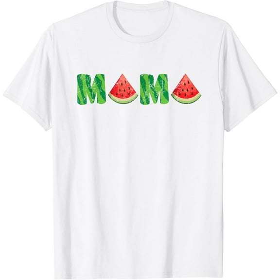 Mama Watermelon Lover Fruitarian Summer Fruit Mother's Day T-Shirt100% cotton