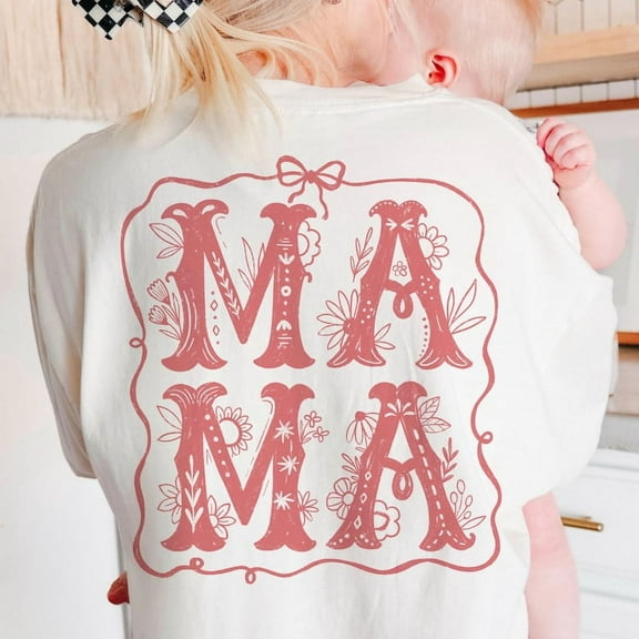 Mama Whimsical Wildflowers T-Shirt, Mom Coquette Bow Shirt, Western Mama Mother’s Day Tee, Shirt for Moms, Gifts For Mom