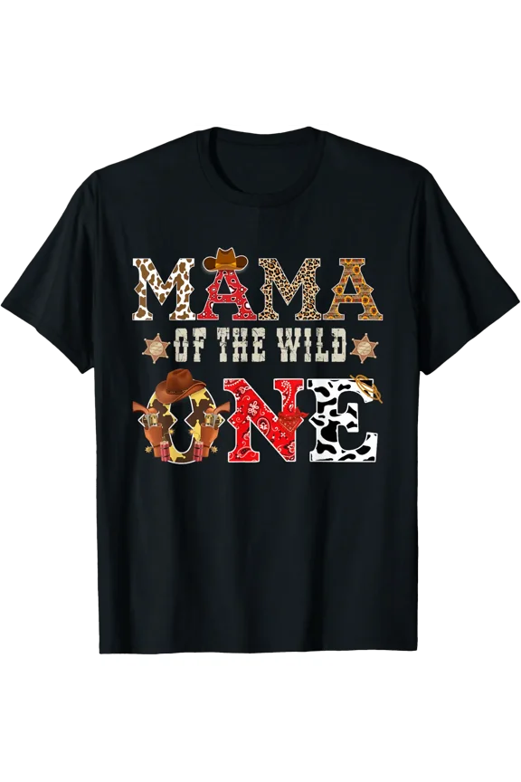 Mama Wild One Cowboy Western Matching T-Shirt