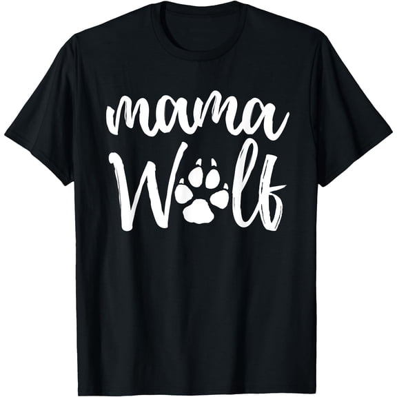 Mama Wolf Wolves Wild Lover Mom Mother Gift Unisex T-Shirt for Men Women Kids Toddler,Black Color,Size 2T