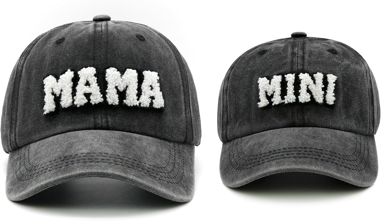 Matching Mama & Mini Baseball Hats - Adjustable Mom & Kid Hat Set With Cute Embroidery