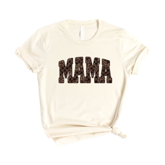 Mama and Mini Leopard Checkered Matching Shirts Mommy and Me Trendy Graphic Tee - SOLD SEPARATELY Natural Shirt Adult 2XL