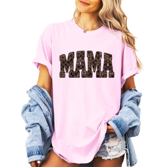 Mama and Mini Leopard Checkered Matching Shirts Mommy and Me Trendy Graphic Tee - SOLD SEPARATELY Pink Shirt Adult Large