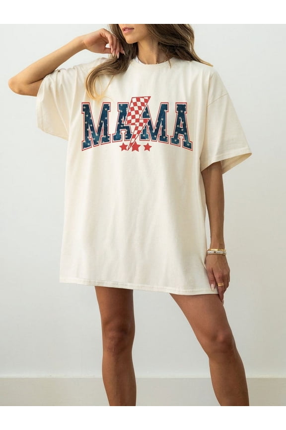Mama and Mini T-shirt, Matching Family 4th of July, American Mama, USA Pride, Cute Independence Day, Red White Blue Shirt