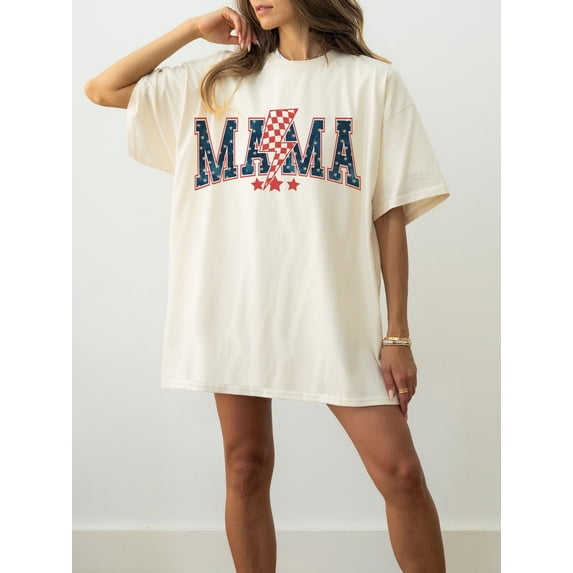 Mama and Mini T-shirt, Matching Family 4th of July, American Mama, USA Pride, Cute Independence Day, Red White Blue Shirt