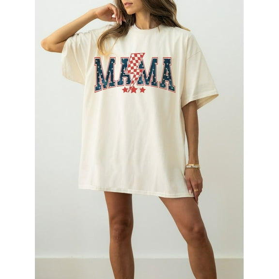 Mama and Mini T-shirt, Matching Family 4th of July, American Mama, USA Pride, Cute Independence Day, Red White Blue Shirt
