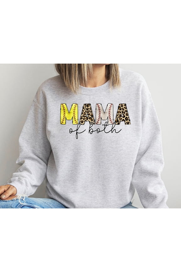 Mama of Both Sweatshirt, Baseball Mama Sweatshirt Mom Life Sweatshirt, Mothers Day Gift, Sports Mom, Funny Mama Hoodie, Mother's Day Hoodie