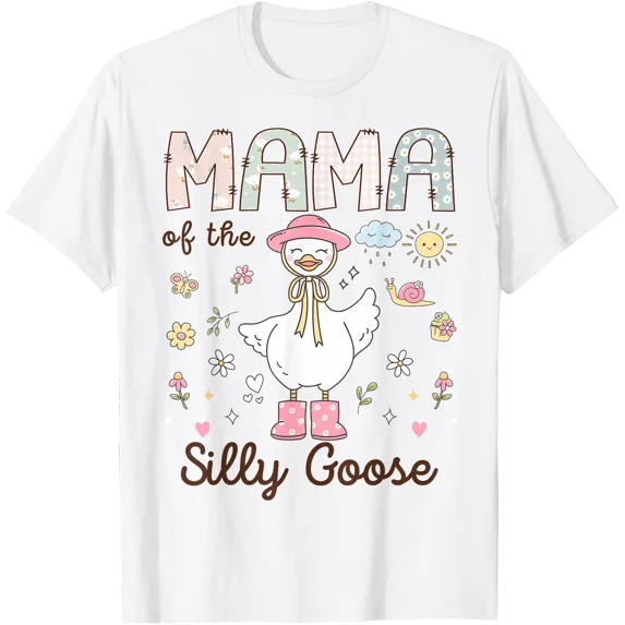 Mama of The Silly Goose First Birthday Girl Family T-Shirt, Unisex T-Shirt