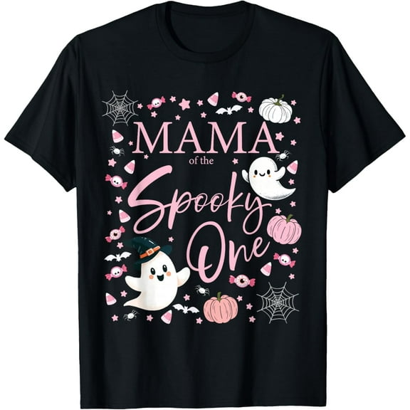 Mama of the Spooky One Girl First Birthday Pink Halloween T-Shirt