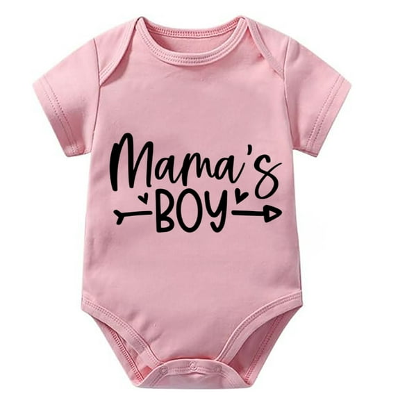 Mama's Boy Baby Summer Romper Girl Short Sleeve Neutral Baby Clothes White Baby Girl Outfits