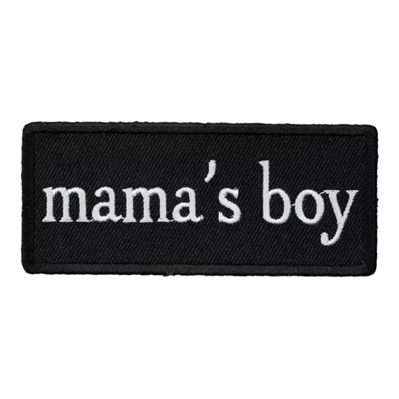 Mama's Boy Black & White Patch, Sayings Patches