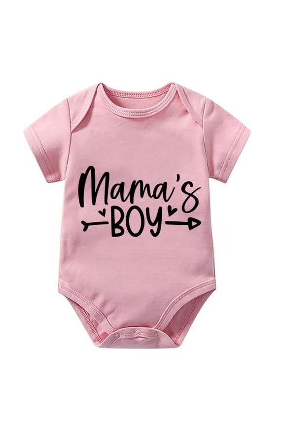 Mama's Boy Bring Home Baby Boy Outfit Newborn Short Sleeve Boy Newborn Outfits White 0-3 Month Outfit Boy