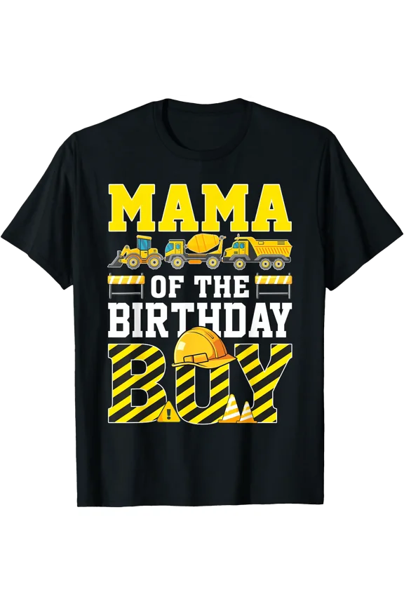 Mama's Construction Birthday Celebration T-Shirt for Festive Occasions