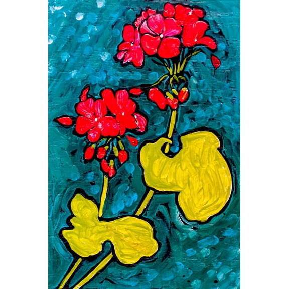 Mama's Geraniums by Ben Mann Poster Print