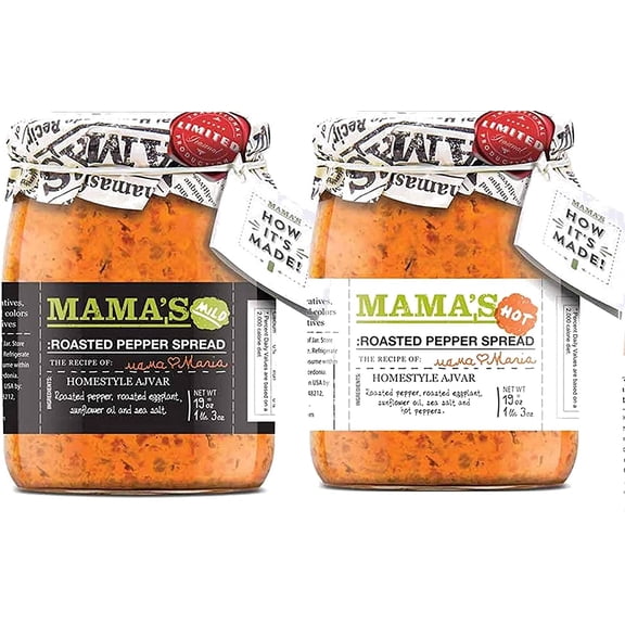 Mama's Home Style Roasted Pepper Red Ajvar Spread 2-Pack, 19 oz. Jars