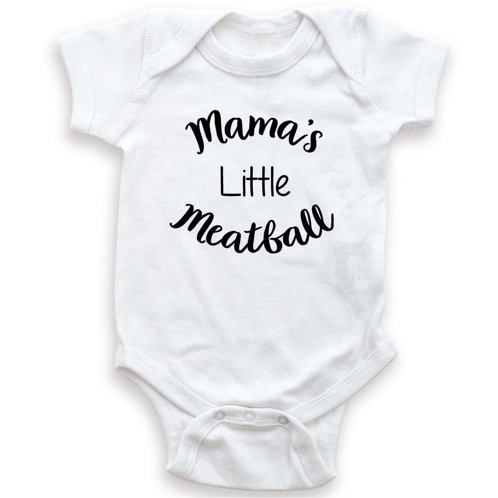 Mama's Little Meatball Baby Bodysuit Unisex Clothing Baby Boy Baby Girl Cute Food Baby