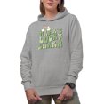 thumbnail image 1 of Mama's Lucky Charm, Groovy Wavy Text St. Patrick's Day Art Merch Gift, Heather Grey Hooded Sweatshirt or Hoodie, Large, 1 of 5