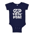 thumbnail image 1 of Mama's New Man Baby Bodysuit One Piece 12 mo Navy Blue, 1 of 3