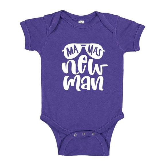 Mama's New Man Baby Bodysuit One Piece 18 mo Purple
