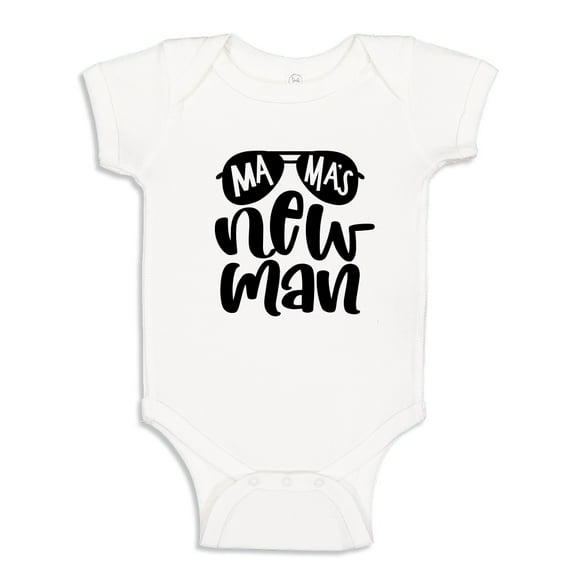 Mama's New Man Baby Bodysuit One Piece 6 mo White