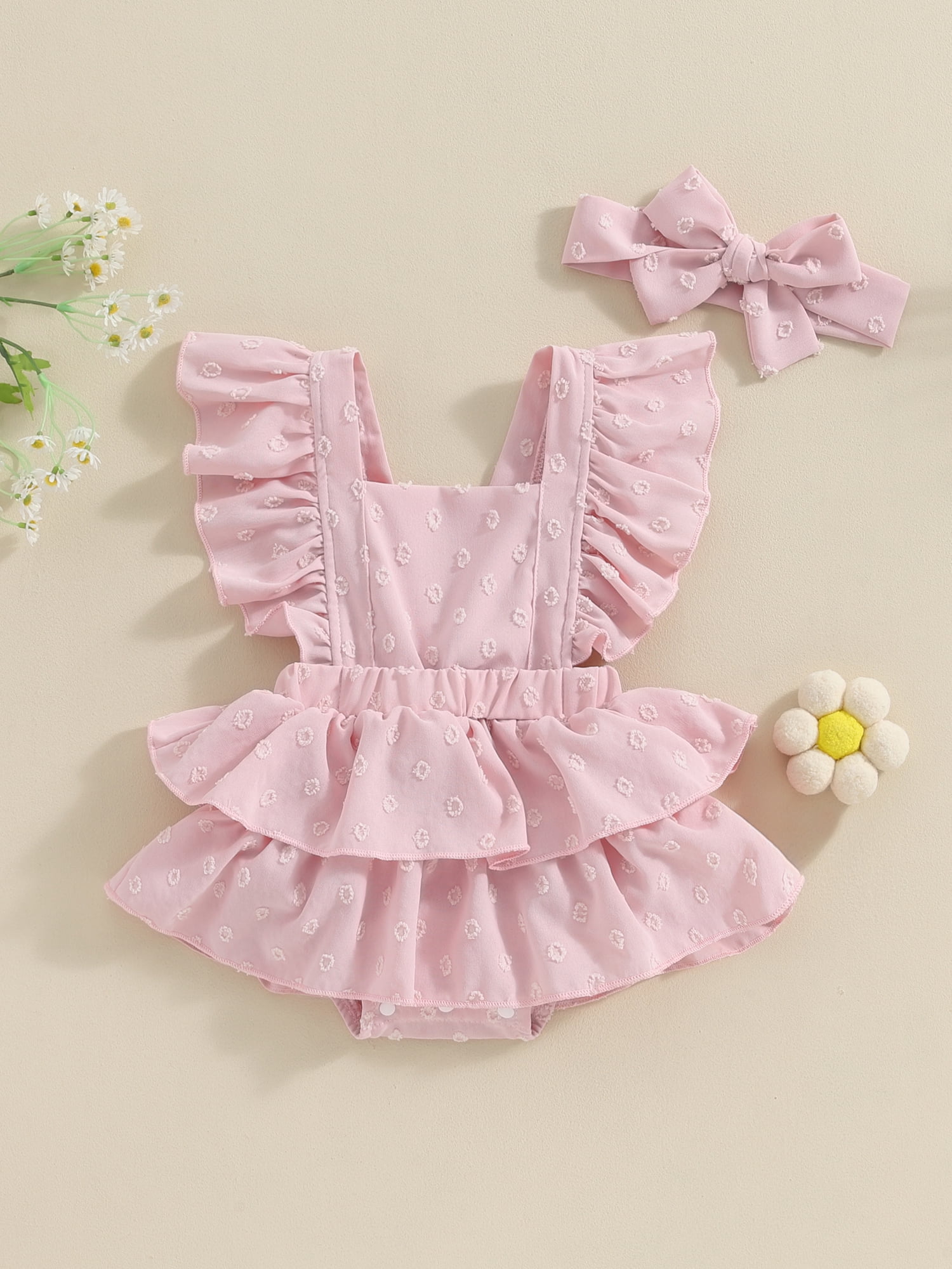 Little Charms Baby Girl Dress Set with Cap – Soft Cotton Outfit-Mid Season
