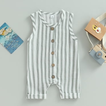 Mama's sunshine Baby Jumpsuit, Sleeveless Crew Neck Striped Summer Romper Clothes for Girls Boys