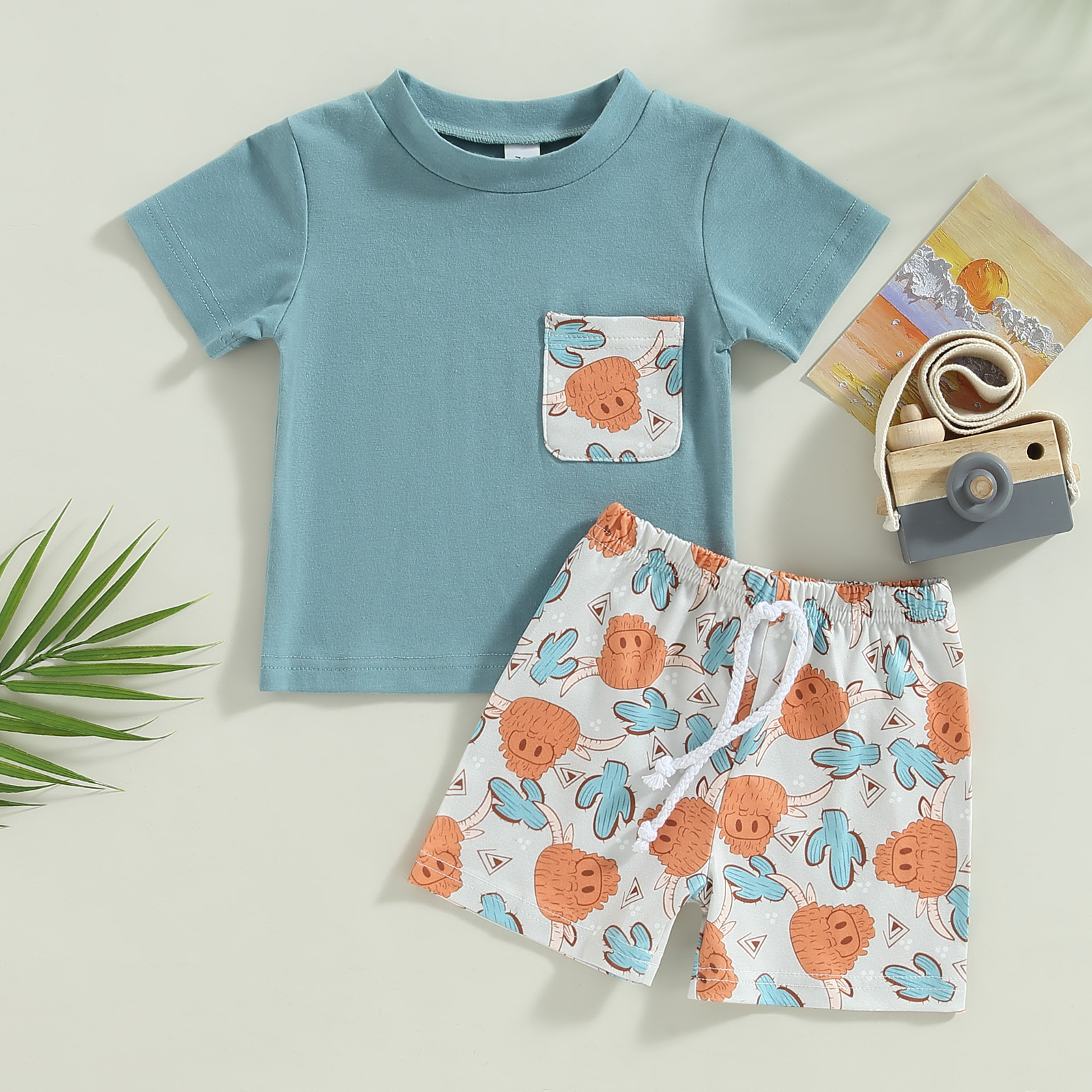 Baby Boy Summer Dress In Attached Waistcoat Design cotton Stuff