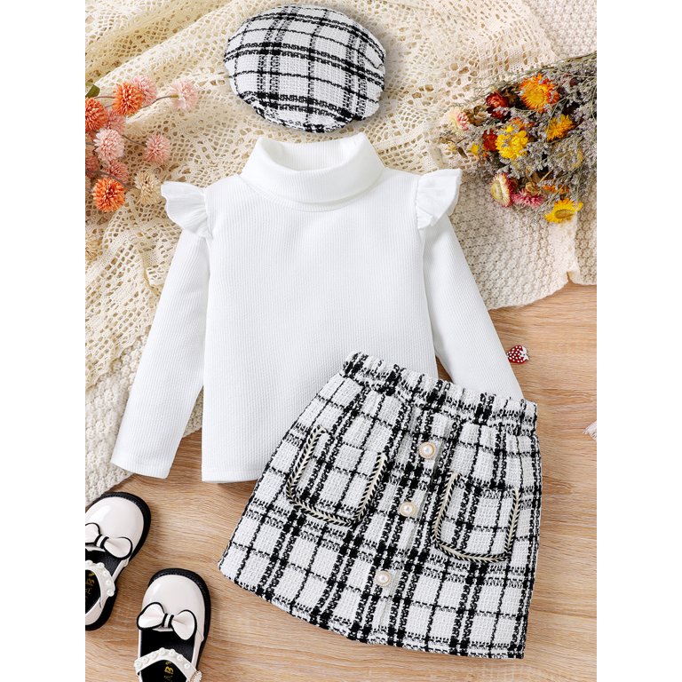 Mama&rsquo;s sunshine Kid Girl Fall 3Pcs Outfit Ruffled Long Sleeve High 