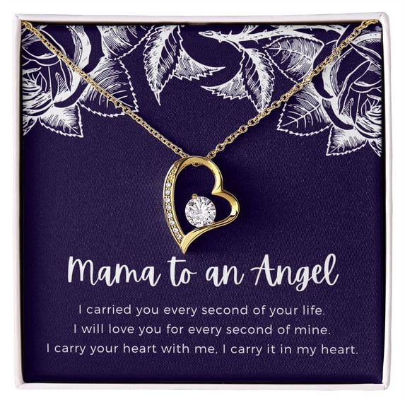 Mama to an Angel - Forever Love Necklace - White Gold or Yellow Gold - Gift Box
