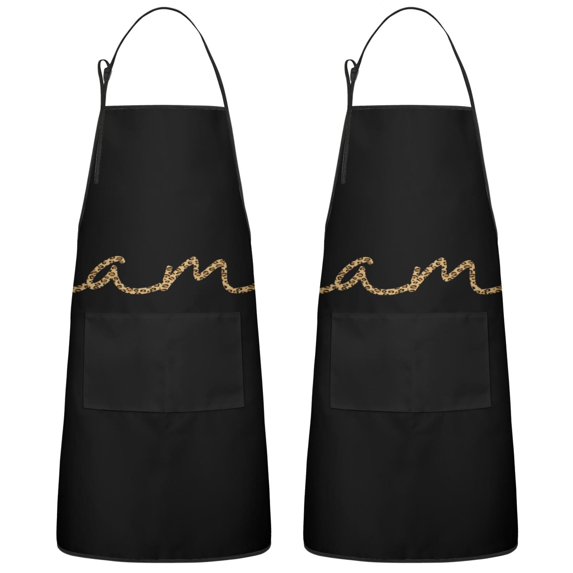 Mama2 Couple Aprons with Pocket Extra Long Aprons Waterproof Bib Aprons for Couple Bride Mrs Mr Cooking Aprons for Kitchen Cool BBQ Grilling (Set Of 2)