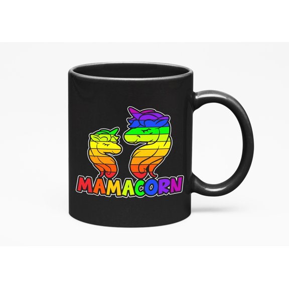 Mamacorn, Mama Unicorn, Mother's Day, Black 11oz Ceramic Mug