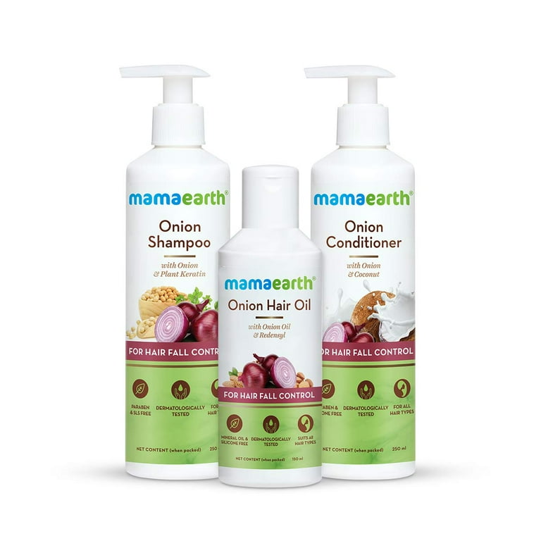 Mamaearth Natural Anti Hair Fall Spa Range with Onion Hair Oil Shampoo Conditioner Walmart
